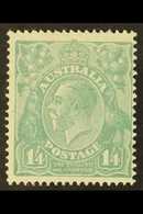 5293 1926-30 1s4d Pale Greenish Blue Perf 14, SG 93, Fine Mint, Centered To Right. For More Images, Please Visit Http:// - Other & Unclassified