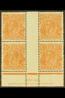 5295 1926-30 5d Orange-brown, SG 103a, Ash Imprint Block Of Four, Very Fine Mint.  For More Images, Please Visit Http:// - Other & Unclassified