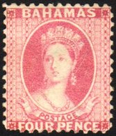 5363 1882 4d Rose Chalon Perf 12 SG 41, Mint With Large Part Gum. One Short Perf At Base, Lovely Vivid Colour.  For More - Other & Unclassified