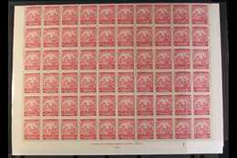 5401 1938-47 NHM COMPLETE SHEET OF 120 2d Carmine Perf 13½ X13, Incorporating "EXTRA FRAME LINE" Variety (R 11/9), SG 25 - Barbados (...-1966)