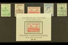 5443 1950 Athletic Championship Set & Miniature Sheet, Cob 827/31 & Block 29, SG 1311/16, Never Hinged Mint (5 Stamps &  - Other & Unclassified