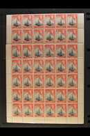 5466 1938-48 KGVI COMPLETE NHM SHEETS OF 60. 1d Black & Red, SG 110, TWO Complete Sheets (different Shades) Of 60 Stamps - Bermuda