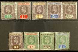 5537 1904 KEVII Definitive Complete Set, SG 54/62, Very Fine Lightly Hinged Mint. (9 Stamps) For More Images, Please Vis - British Virgin Islands