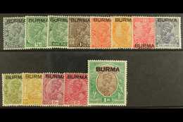 5566 193760 Overprints Set To 1r, SG 1/13, Fine Mint. (13) For More Images, Please Visit Http://www.sandafayre.com/itemd - Burma (...-1947)