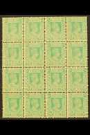 5568 1938-40 KGVI MULTIPLE OFFSET 1½a Turquoise-green, SG 23, Never Hinged Mint Multiple Of 16 With Full Offset On Each  - Burma (...-1947)