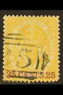 5592 1868 - 71 25c On 3d Yellow, Perf 14, SG 31, Fine Used With Neat "35" Cancel In Black. For More Images, Please Visit - Other & Unclassified