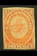 5607 1860 2p Orange Vermilion, SG 10, Good Mint No Gum. Touches Outer Frameline At Bottom And Sides. BPA Cert. Cat £600  - Other & Unclassified