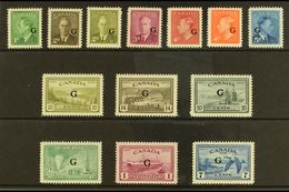 5691 OFFICIALS 1950-52 Complete Set With "G" Overprints, SG O178/O190, Never Hinged Mint, The 2c Olive-green And 4c Verm - Other & Unclassified