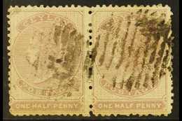 5721 1857-64 ½d No Watermark Perf 12½, SG 18, Good Used Horizontal Pair, Scarce. (2 Stamps) For More Images, Please Visi - Ceylon (...-1947)