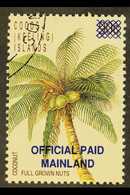 5776 OFFICIAL 1991 (43c) On 90c Coconut Palm, SG O1, Very Fine Used, Cancelled To Order, Not Sold To Public In Unused Co - Cocos (Keeling) Islands