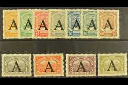 5807 PRIVATE AIRS - SCADTA 1923 (4 June) "A" Overprinted (for Germany Etc.) Complete Set (SG 26A/36A, Scott CLA23/33), V - Colombia