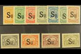 5810 PRIVATE AIRS - SCADTA 1924 (10 Mar) "SU" Overprinted (for Sweden) Complete Set (SG 26M/36M, Scott CLSU1/11), Very F - Colombia