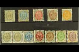 5900 1875-1898 MINT NUMERALS New Currency 'Numeral' Selection Comprising Perf 14 X 13½ 3ore, 4ore & 100ore (normal Frame - Other & Unclassified