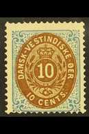 5912 1873-1902 10c Bistre-brown And Blue, Frame Inverted, SG 23a, Very Fresh Mint. For More Images, Please Visit Http:// - Danish West Indies