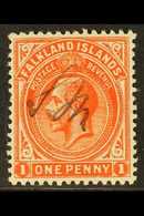 6006 1920 1d Orange Vermilion, Perf 14 On Thick  Greyish Paper, SG 61d, Superb NHM, Bearing The Initials "SM" Of "Sid Mi - Falkland Islands