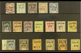 6095 CANTON 1901-04 All Different Used Group Inc 1901-02 Range To Both 15c, 1903-04 (black Surcharged) Set To 1f. Mostly - Other & Unclassified