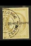 6131 GUADELOUPE 1891 30c Drab Overprint On Imperf Ceres, Yvert 12, SG 19, Very Fine Used, Four Good Margins, Fresh. For  - Other & Unclassified