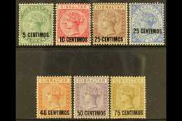 6327 1889 Spanish Currency Surcharge Set Complete, 25c With Short Foot To "5" SG 15/21, Good To Fine Mint (7 Stamps). Fo - Gibraltar