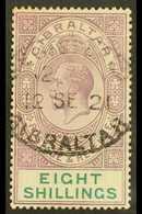 6338 1912-24 KGV 8s Dull Purple And Green, SG 84, Very Fine Used With Fully Dated Registered Oval Cancel. For More Image - Gibraltar