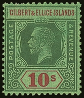 6356 1922-27 10s Green & Red/emerald, SG 35, Never Hinged Mint For More Images, Please Visit Http://www.sandafayre.com/i - Gilbert & Ellice Islands (...-1979)