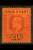 6365 1902 20s Purple And Black On Red, SG 48, Very Fine Mint.  For More Images, Please Visit Http://www.sandafayre.com/i - Gold Coast (...-1957)