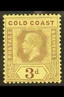 6372 1913-21 KGV 3d Purple On Pale Yellow, Die II, SG 77e, Very Fine Mint. For More Images, Please Visit Http://www.sand - Gold Coast (...-1957)