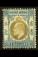 6472 1904 $3 Slate And Dull Blue, Ed VII Wmk MCA, SG 88, Fresh Mint, Light Colour Bleed In Top Panel Otherwise Fine. For - Other & Unclassified