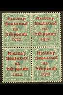 6634 1922 4d Grey-green With Carmine Overprint, SG 6c, A Very Fine Mint Block Of Four. For More Images, Please Visit Htt - Other & Unclassified