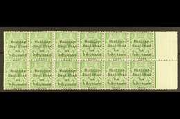 6637 1922 DOLLARD ½d Green, Right Marginal Block Of Twelve (6x2), Showing Large Overprint Shift, Resulting In "1922" Bei - Other & Unclassified