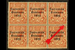 6643 1922-23 1½d Red-brown With Thom Three Line Overprint, SG 54, With "PENCF" Corrected Variety, From Plate 12b Row 15/ - Other & Unclassified