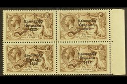 6660 1925 2s 6d Chocolate Brown, SG 83, Marginal Block Of 4 Showing The Variety "Wide And Narrow Date" As 2 Vertical Pai - Other & Unclassified