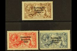 6662 1925-28 2s6d, 5s, And 10s Bradbury Printings With Three Line Overprint, With Narrow Date, SG 83/85, Mint, The 10s W - Other & Unclassified