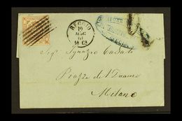 6704 MODENA 1859 40c Brownish Carmine, Sass 17c, Superb Used On 1861 Cover To Milan, Tied By Neat 5 Bar Cancel With Regg - Unclassified