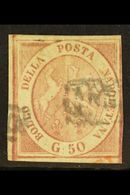 6705 NAPLES 1858 50gr Brownish Red, Sass 14, Fine Used With Just Clear To Ample Margins All Round, Clear Impression And  - Unclassified