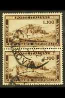 6727 1949 100L Brown Centenary Of Roman Republic (SG 726, Sassone 600), Fine Used Vertical PAIR, Fresh, Cat £320. (2 Sta - Unclassified