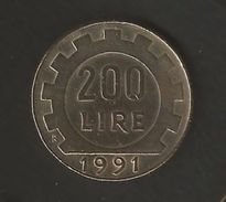 Repubblica Italiana - 200 Lire 1991 - 200 Liras