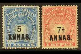 6807 1894 5a On 8a Blue And 7½a On 1r Carmine, SG 27/28, Fine Mint. (2 Stamps) For More Images, Please Visit Http://www. - Vide