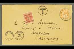 6834 1935 UNDERPAID MAIL TO USA Delightful Envelope To California, Bearing 20c Orange Tied Gilgil/Kenya Cds, And On Arri - Vide