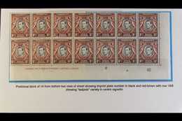 6861 1942 1c Black And Chocolate Brown, Perf 13¼ X 13¾, SG 131, A Fine Never Hinged Mint Plate Block Of Twenty From The  - Vide