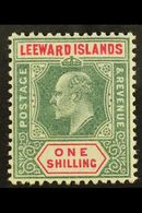 6904 1902 1s Green And Carmine With The Dropped "R" In "LEEWARD", SG 26a, Superb Never Hinged Mint. A Beautiful Example  - Leeward  Islands