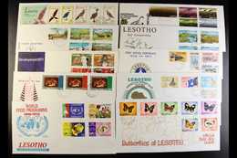 6914 1966-1976 FIRST DAY COVERS All Different Illustrated Unaddressed First Day Covers Bearing Complete Sets, Inc 1971 B - Lesotho (1966-...)