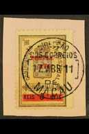 6942 1911 1a On 5r Brown, Yellow And Black Postal Fiscal, Variety "Numeral 1 Missing", SG 204b, Very Fine Used On Piece. - Other & Unclassified