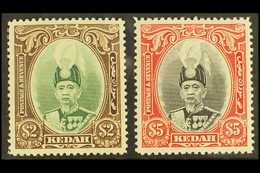 6996 KEDAH 1937 Sultan Halimshah $2 & $5, SG 67/68 Very Fine Mint (2 Stamps) For More Images, Please Visit Http://www.sa - Other & Unclassified