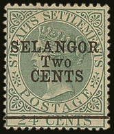 7030 SELANGOR 1891 2c On 24c Green Surch. Type 37, SG 46, Fine Mint. For More Images, Please Visit Http://www.sandafayre - Other & Unclassified