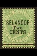 7033 SELANGOR 1891 2c On 24c Green, SG 46, Superb Mint. Scarce Stamp. For More Images, Please Visit Http://www.sandafayr - Other & Unclassified