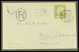 7098 1914 (17 June) Env Registered To Germany Bearing The 2s6d Olive- Grey (SG 34) Tied Maltese Cross Type Circular Hand - Malta (...-1964)