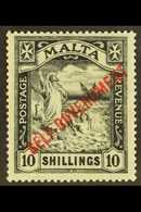 7105 1922 10s Black, Ovptd "Self Government", Wmk Script, SG 121, Very Fine And Fresh Mint. For More Images, Please Visi - Malta (...-1964)