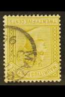 7140 1883-94 25c Olive-yellow WATERMARK INVERTED Variety, SG 110w, Very Fine Cds Used, Fresh. For More Images, Please Vi - Mauritius (...-1967)