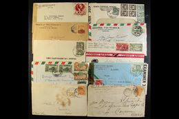 7156 1900's To 1950's COMMERCIAL COVERS Interesting Accumulation, Includes A Few Cards And Fronts. Note Useful Flown And - Mexico