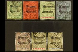 7190 1903-05 Overprints On Gibraltar Complete Set, SG 17/23, Used, The 20c With Crease But All Others Fine Incl The 50c, - Other & Unclassified